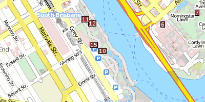 South Bank Parklands Stadtplan